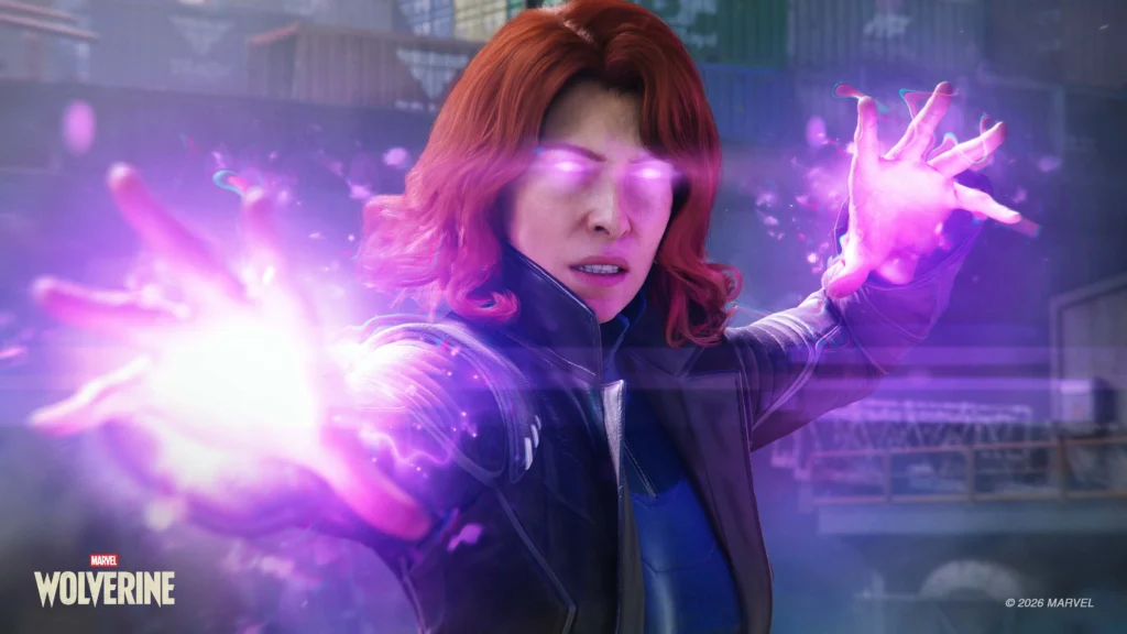 Jean Grey personagem Marvel's Wolverine PS5 com poderes telecinéticos