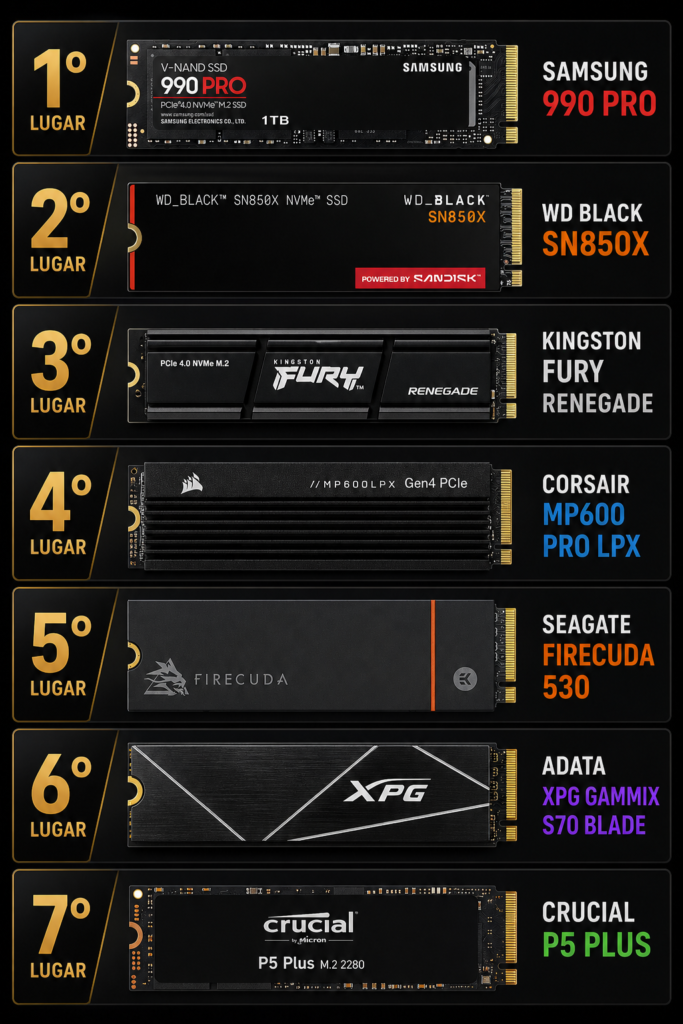 ranking dos melhores SSDs para PS5 em 2026 comparativo completo