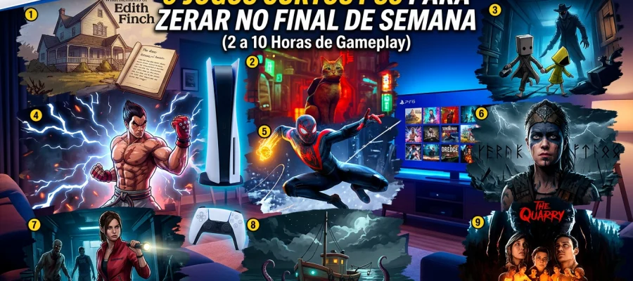 9 Jogos Curtos PS5 para Zerar no Final de Semana (2 a 10 Horas)