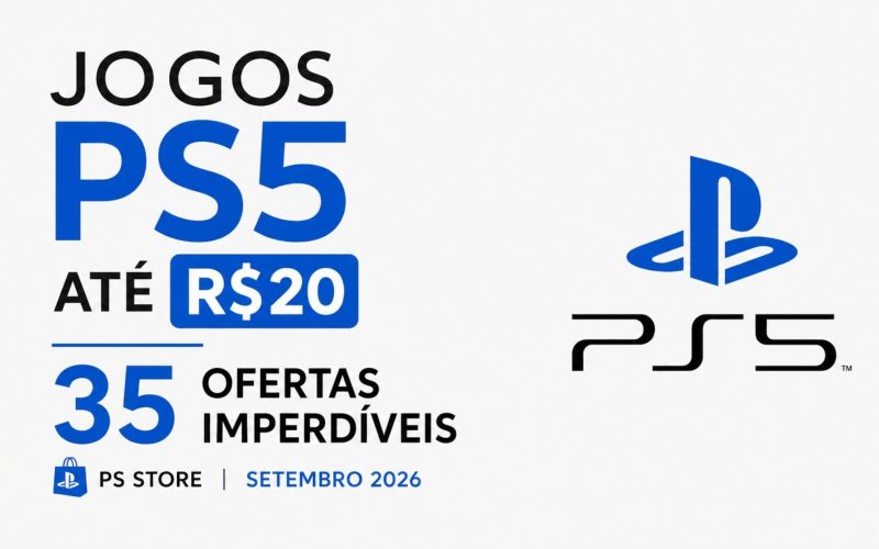 Promoção relâmpago da PlayStation Store reúne jogos PS5 até R$20 com descontos de até 90%. Guia completo com os melhores títulos para você jogar agora!